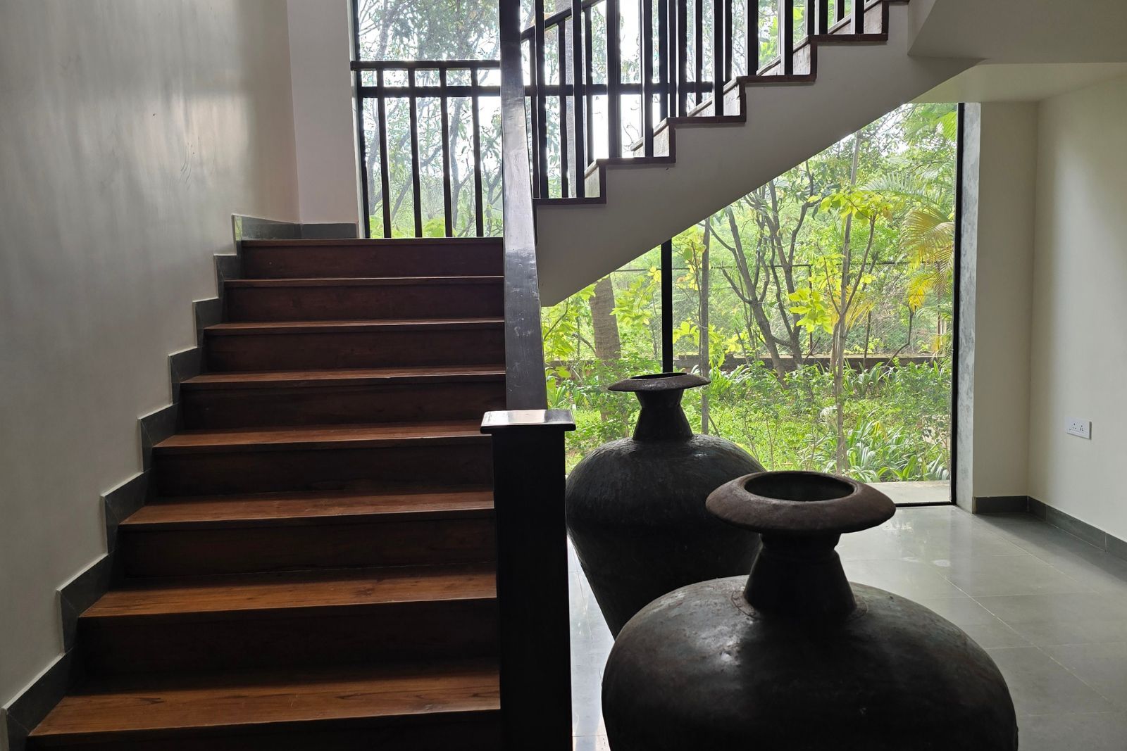 Teak wood staircase